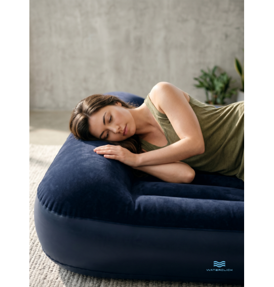 Надувной матрас с подголовником полутороспальный, 137x191x25см, до 273кг, Intex 64142