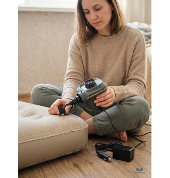 Насос электрический воздушный автомобильный/от сети, 12В/220В, 480л/мин, 3 насадки, Intex 66634