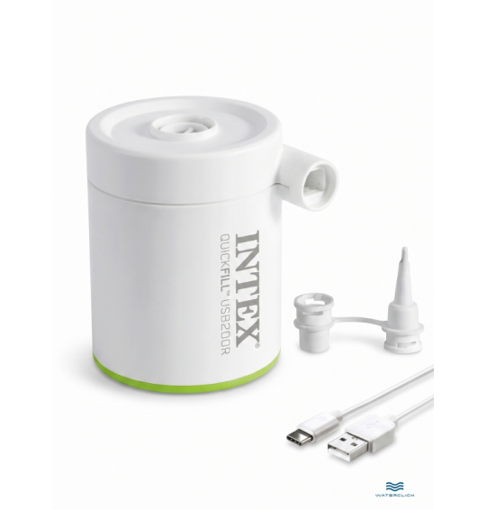 Насос электрический от USB, 5В, 200л/мин, 2 насадки, PowerBank, Intex 66637