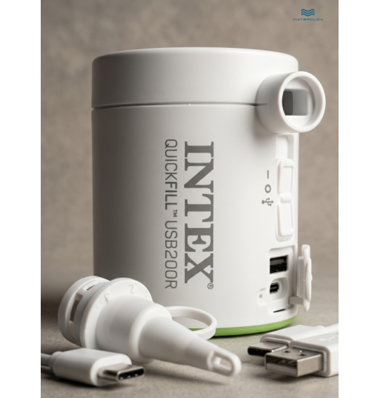 Насос электрический от USB, 5В, 200л/мин, 2 насадки, PowerBank, Intex 66637