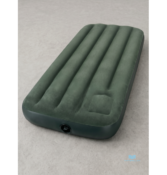 Надувной матрас + встроенный ножной насос "Downy Airbed With Fiber-Tech", 76х191х22, до 136 кг, Intex 66950