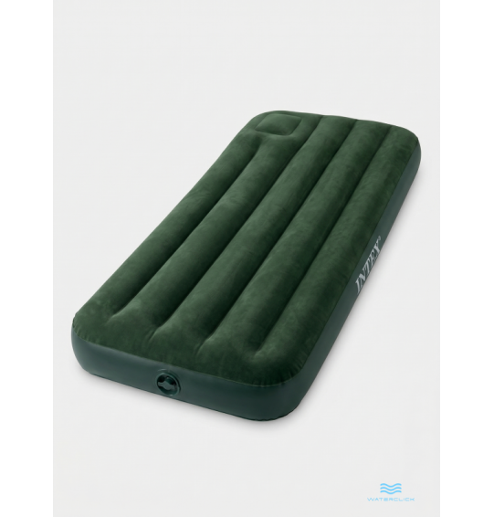 Надувной матрас + встроенный ножной насос "Downy Airbed With Fiber-Tech", 76х191х22, до 136 кг, Intex 66950