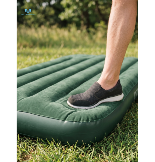 Надувной матрас + встроенный ножной насос "Downy Airbed With Fiber-Tech", 76х191х22, до 136 кг, Intex 66950