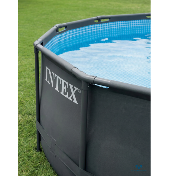 Каркасный бассейн круглый intex 26340 "Ultra Frame Pool", 732*132см, 47241л, песчаный фильтр-насос, лестница, тент, подстилка