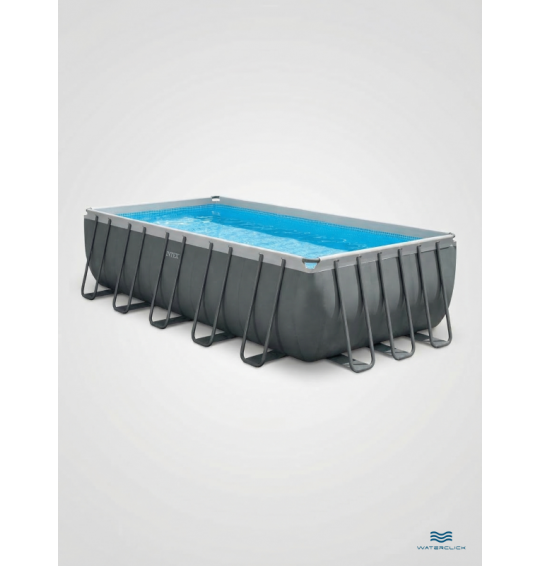Каркасный прямоугольный бассейн intex 26374 "Ultra Frame", 975х488х132см, 54368л; фильтр - насос, лестница, тент, подстилка