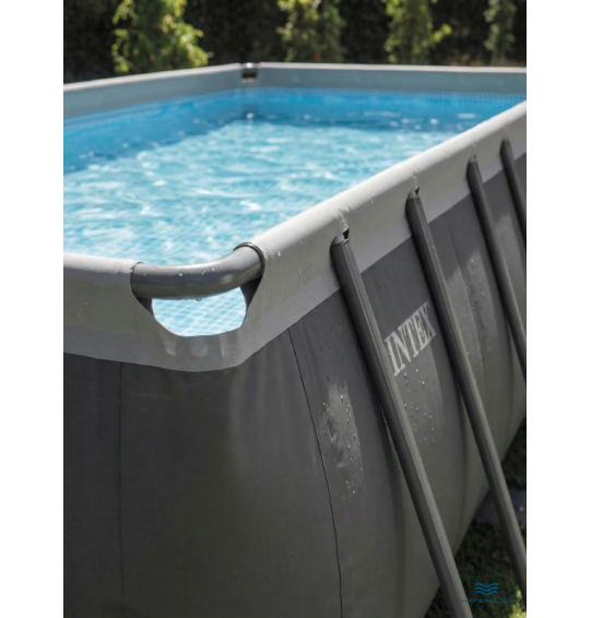 Каркасный прямоугольный бассейн intex 26374 "Ultra Frame", 975х488х132см, 54368л; фильтр - насос, лестница, тент, подстилка