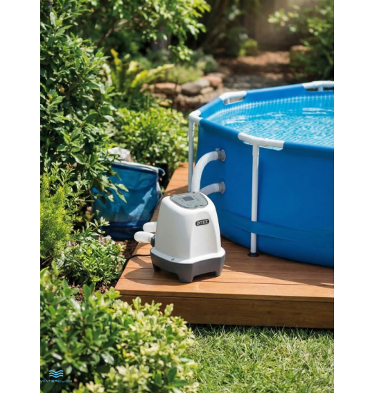 Хлоргенератор для бассейна Intex 26662 (система морской воды), объем до 8,327м3, выработка хлора - 2 г/ч.