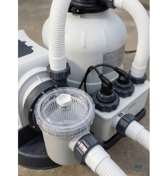 Песочный фильтр-насос + хлорогенератор Intex 26680 "Krystal Clear", 10000 л/ч, до 56800 литров.