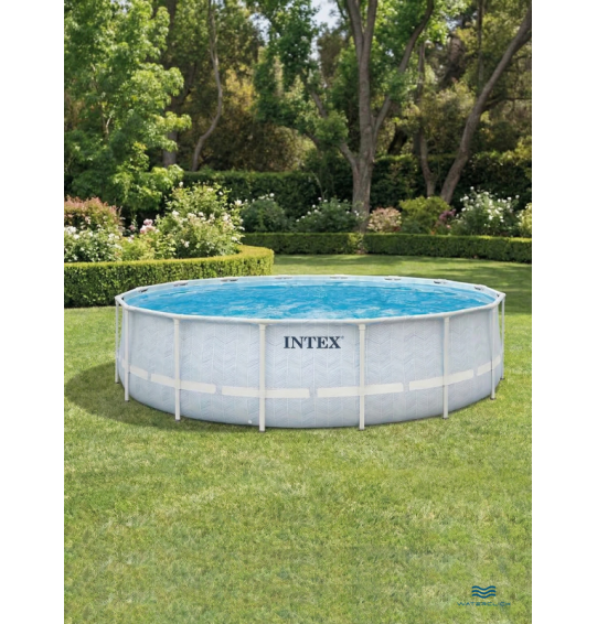 Бассейн каркасный круглый INTEX 26746, 488x122 см, 19156 л, картриджный фильтр-насос, лестница, тент, подстилка