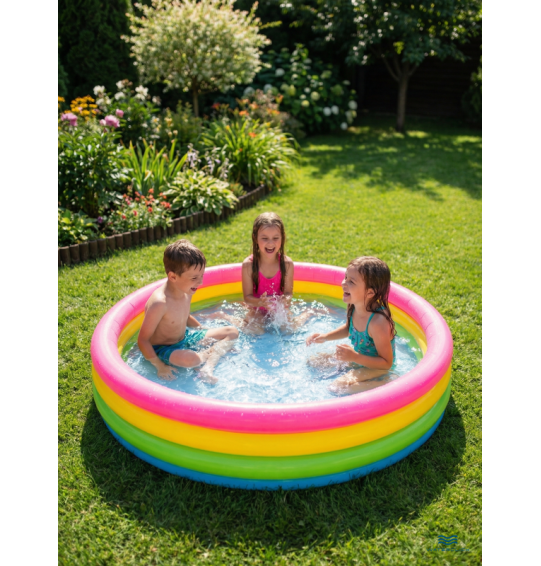 Бассейн надувной детский "Радуга" 168х46см, от 3 лет, 780 л, Intex 56441