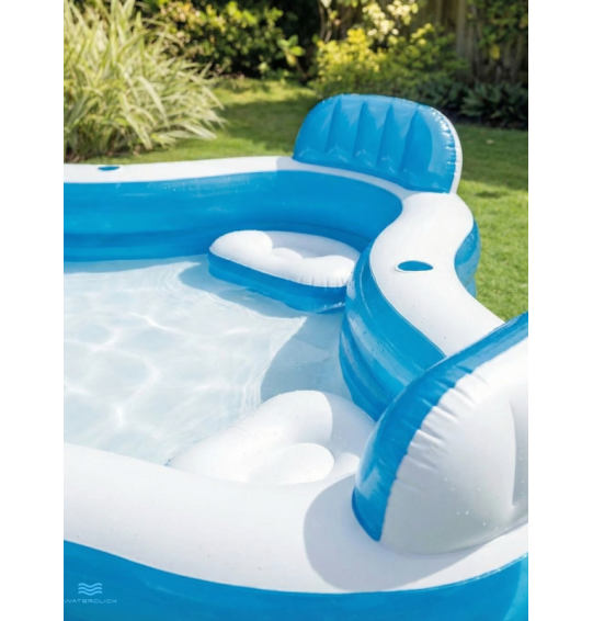 Бассейн надувной с сиденьями,подстаканникаит, 229x229х66см, от 3 лет, Intex 56475