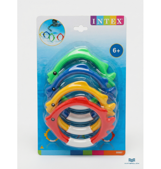 Подводный набор для ныряния "Кольца-рыбки" от 6 лет, Inteх 55507