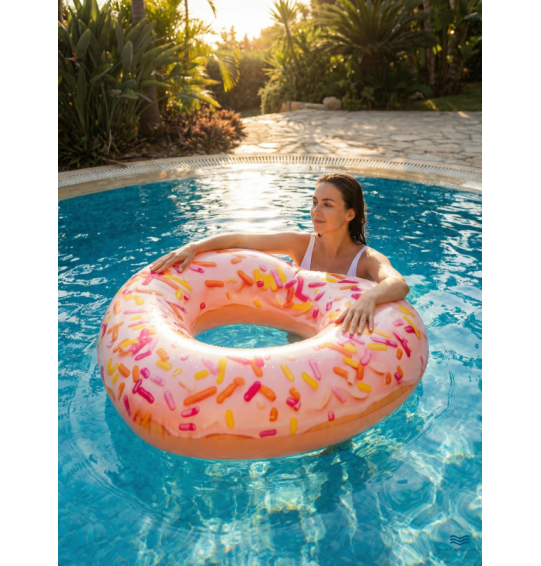 Круг надувной "Пончик сердечком", 94х89см, от 9 лет, INTEX 56253