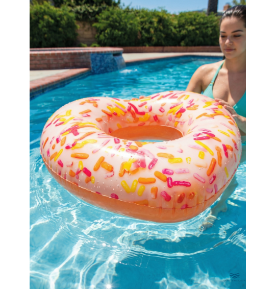 Круг надувной "Пончик сердечком", 94х89см, от 9 лет, INTEX 56253