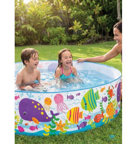 Бассейн каркасный детский "Подводный Мир", 183х38см, от 3 лет,объём 958л, Intex 56452