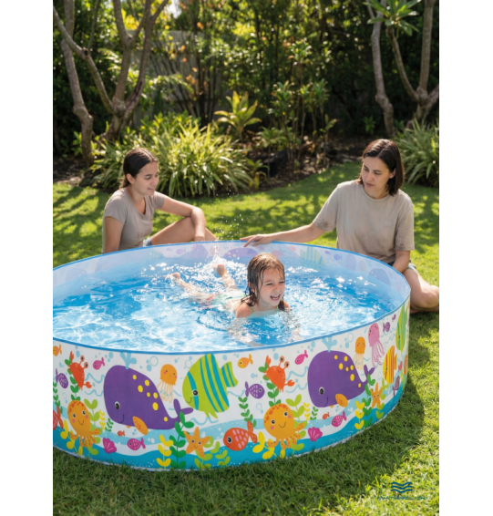 Бассейн каркасный детский "Подводный Мир", 183х38см, от 3 лет,объём 958л, Intex 56452