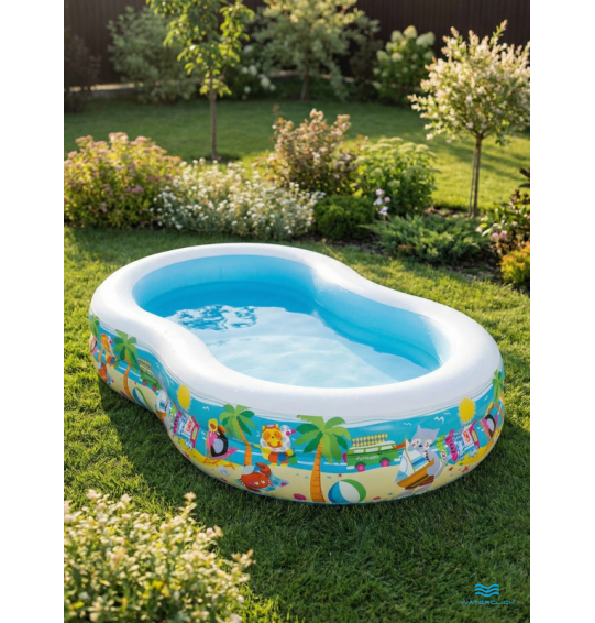 Бассейн надувной семейный "Лагуна", 262х160х46см, 640л, от 3 лет, Intex 56490