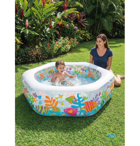 Бассейн надувной детский "Рифы океана", 191х178х61см, 541 л, от 6 лет,  Intex 56493
