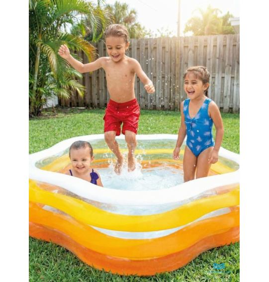 Бассейн надувной детский "Морская звезда", 185х180х53 см, 460 л, от 3 лет, Intex 56495