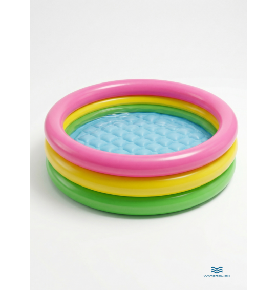Надувной бассейн детский "Радуга", 61х22см, 34 л, от 1 до 3 лет, Intex 57107