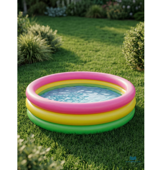 Надувной бассейн детский "Радуга", 61х22см, 34 л, от 1 до 3 лет, Intex 57107