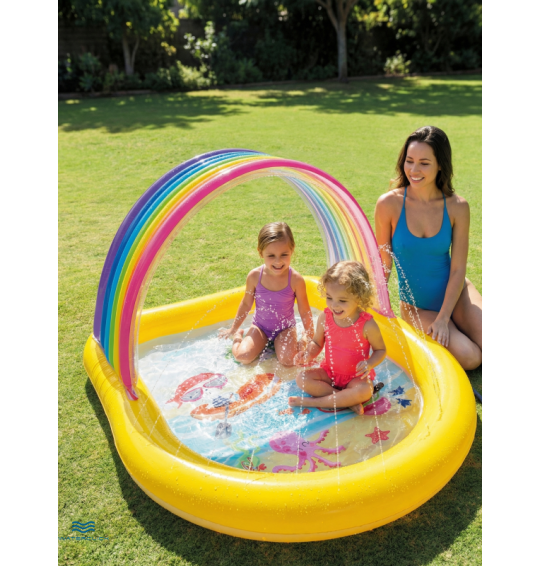Надувной бассейн детский "Радужное Арко", 147x13x86 см, от 2-х лет, Intex 57156