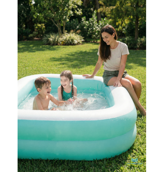 Бассейн надувной семейный "Бирюзовый" 229х147х46см, от 3 лет, 600 л, Intex 57181