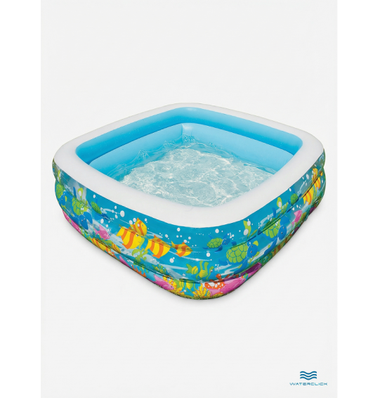 Бассейн надувной детский "Аквариум", 159х159х50 см, 340 л, от 3 лет, Intex 57471