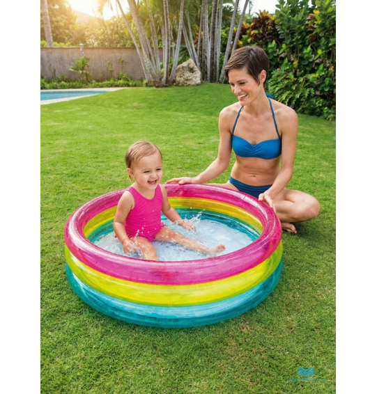 Надувной бассейн детский "Радуга", 86x25см, 1-3 года, 63 л, Intex 57104