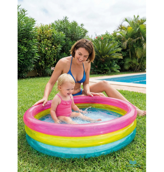 Надувной бассейн детский "Радуга", 86x25см, 1-3 года, 63 л, Intex 57104