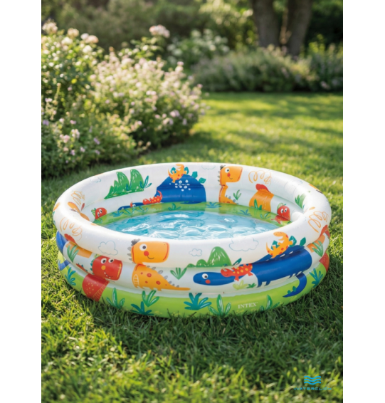 Надувной бассейн детский "Зверюшки", 61х22см, 1-3 года, 33 л, Intex 57106