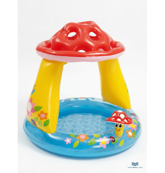 Детский надувной бассейн с навесом "Грибок", 102х89см, 45 л, от 1 до 3 лет, Intex 57114