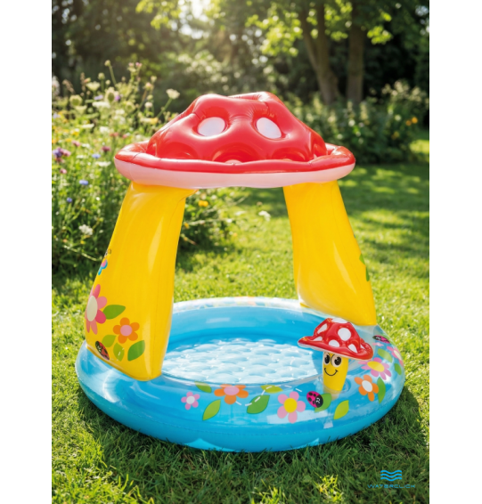 Детский надувной бассейн с навесом "Грибок", 102х89см, 45 л, от 1 до 3 лет, Intex 57114