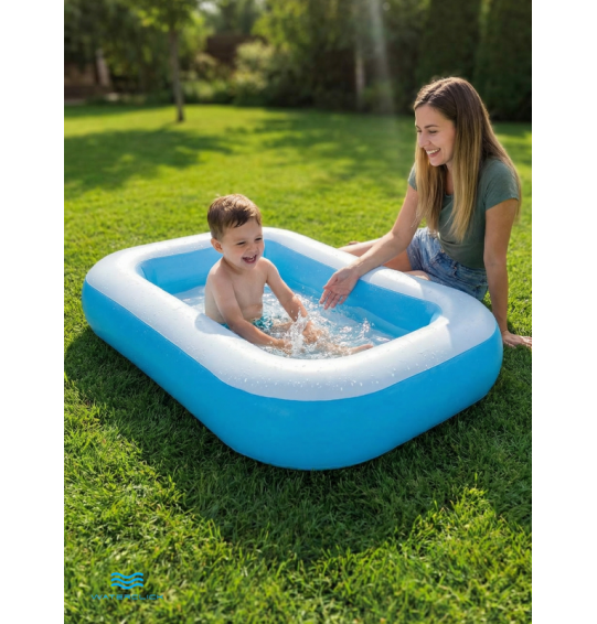 Надувной бассейн детский прямоугольный, 166х100х25 cм, 1-3 года, 90 л, Intex 57403