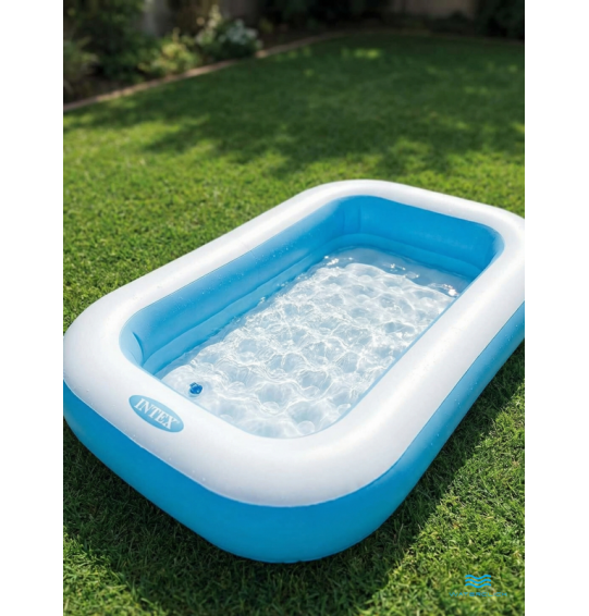 Надувной бассейн детский прямоугольный, 166х100х25 cм, 1-3 года, 90 л, Intex 57403