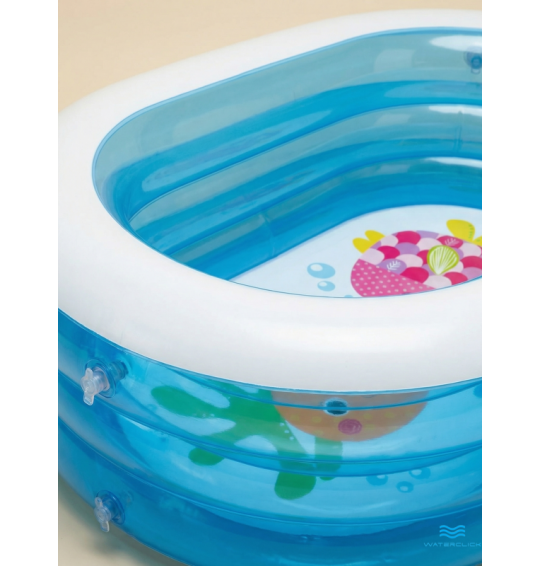 Бассейн надувной детский, овальный прозрачный, 163х107х46см, 238 л, от 3 лет, Intex 57482