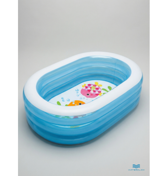 Бассейн надувной детский, овальный прозрачный, 163х107х46см, 238 л, от 3 лет, Intex 57482