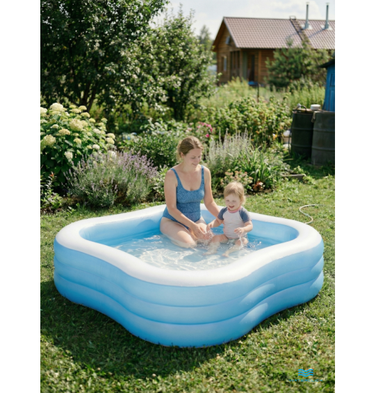 Бассейн надувной семейный "Цвета лета", 229х229х56см, 1215л, Intex 57495