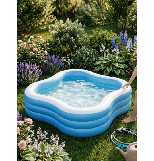 Бассейн надувной семейный "Цвета лета", 229х229х56см, 1215л, Intex 57495
