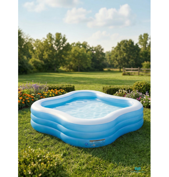 Бассейн надувной семейный "Цвета лета", 229х229х56см, 1215л, Intex 57495