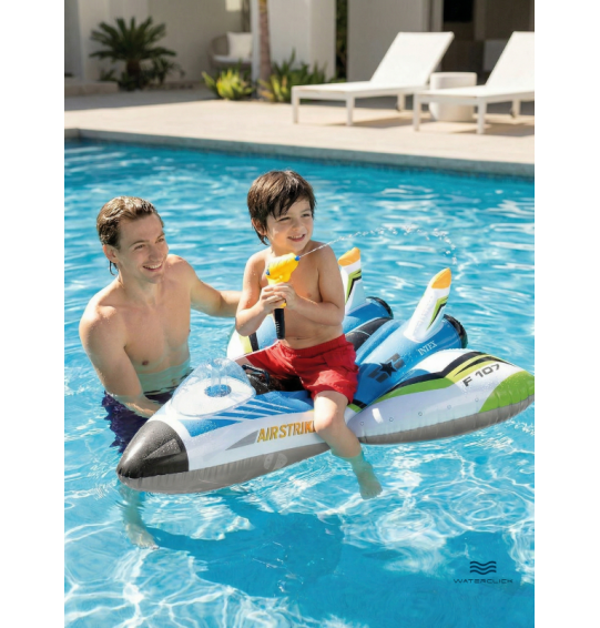 Надувная игрушка-наездник детская "Самолет", 117х117см, от 3 лет,до 40 кг, Intex 57536