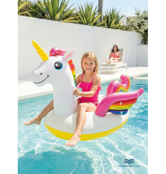 Плотик надувной с ручками "Единорог", 201x140x97см, от 3 лет, до 40 кг, Intex 57561