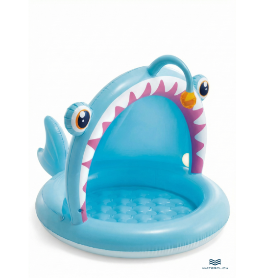 Детский надувной бассейн с навесом "Рыба", 127х102х86см, 45 л, от 1 до 3 лет, Intex 58419