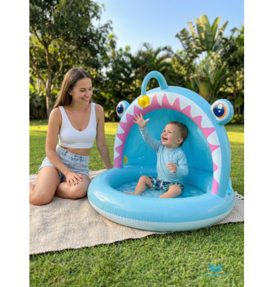 Детский надувной бассейн с навесом "Рыба", 127х102х86см, 45 л, от 1 до 3 лет, Intex 58419