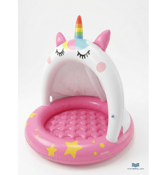 Детский надувной бассейн с навесом "Единорожка", 102х102см, 45 л, от 1 до 3 лет, Intex 58438