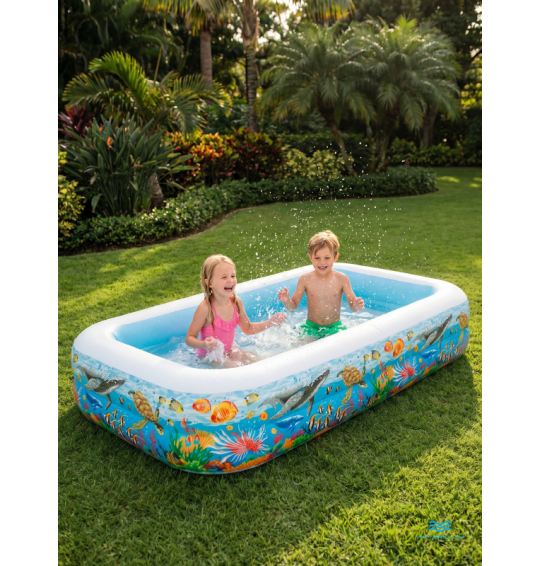 Бассейн надувной семейный "Тропический риф", 305х183х56см, 1092 л, от 6 лет, Intex 58485