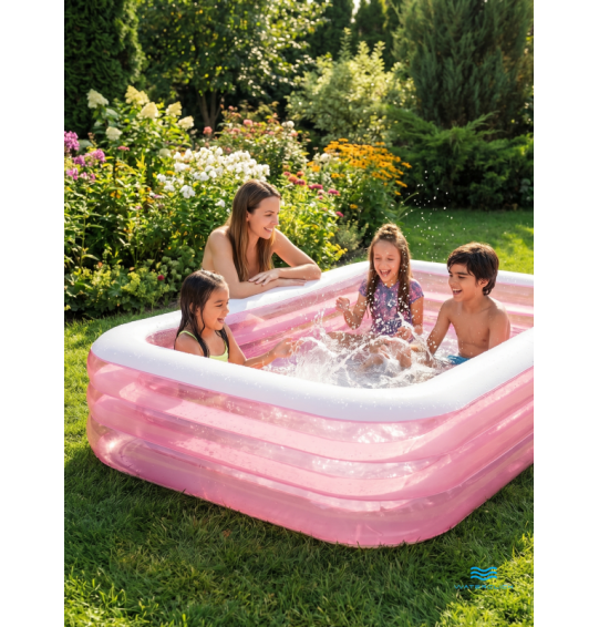 Бассейн надувной семейный "Розовый", 305х183х56см, 1050 л, от 6 лет, Intex 58487
