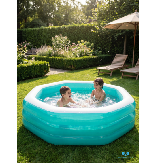 Бассейн надувной семейный восьмиугольный, 254х254х56см, 999 л, от 6 лет, Intex 58492