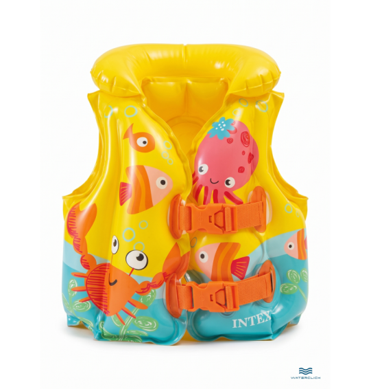 Жилет надувной для плавания детский "Счастливые рыбки", 3-5 лет, 41х30см, Intex 59661