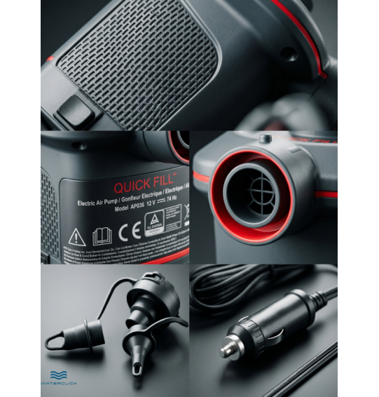 Насос электрический воздушный автомобильный, 12В, 650л/мин, 3 насадки, Intex 66636